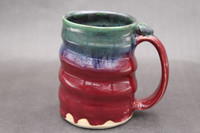 Ruby Red Mug with Copper Green, roughly 16-18oz. size, SK7952