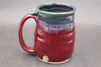 Ruby Red Mug with Copper Green, roughly 18-20oz. size, SK7953