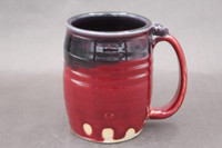 Ruby Red Mug w/ oil spot glaze, roughly 20-22oz. size, SK7955