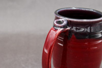 Ruby Red Mug w/ oil spot glaze, roughly 20-22oz. size, SK7955