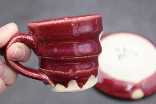 Espresso Ruby Red 2oz Mug with 4" diameter tray (SK8090)