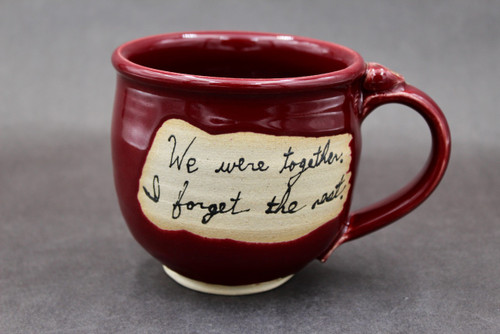 Quote Mug, Walt Whitman, Ruby Red with 24k gold on thumb spot, roughly 16oz size (SK8267)