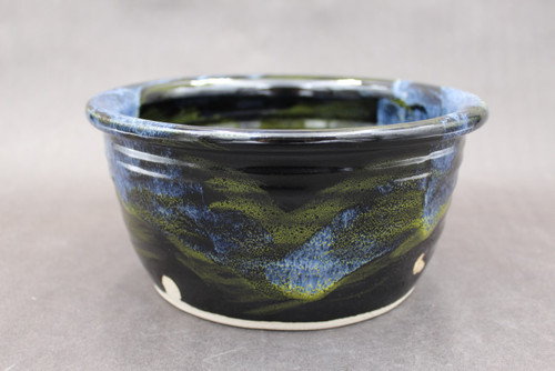 Neon Cosmic Serving Bowl, roughly 4" tall by 8.5" wide, Inspired by a "Planetary Nebula"(SK8495)