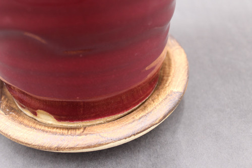 Ruby Red Planter w/Tray, Roughly 6.5" wide by 6" tall (SK8508)