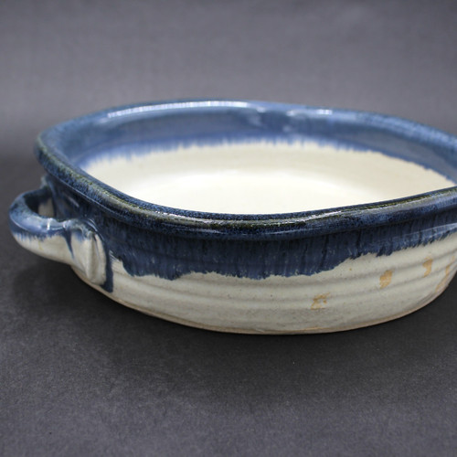 Large Square Baker, Nuka Cobalt, Roughly 2.75" Tall by 9.5" Wide on the Interior Dimensions and 12" total width Exterior, Including the 2 Handles (SK0225)