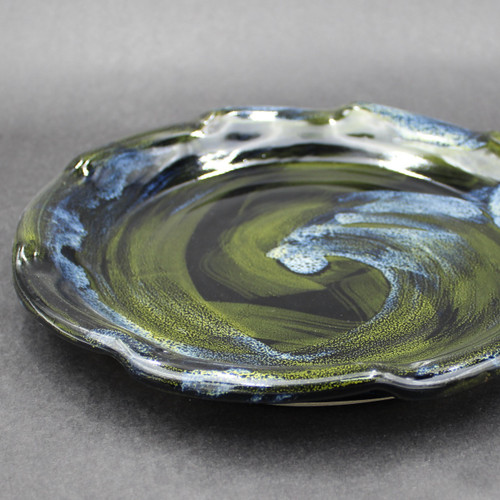 Dinner Plate, Neon Cosmic Spiral, 10.5" diameter, SK000283