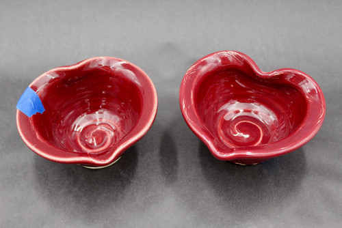 'Imperfect/Flawed' Pair of Heart Bowls, roughly 8oz. sizes (SK000319)