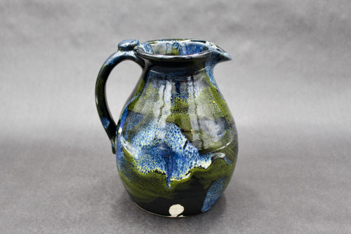 Neon Cosmic Pitcher, roughly 6.5" wide (including handle) by 8" tall, (SK0369)