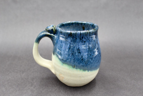 Gourd Shaped Nuka Cobalt Mug with Copper, roughly 14-16oz size, (SK0385)
