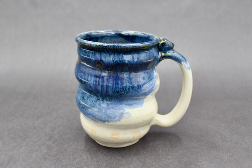 Spiral Nuka Cobalt Mug with extra cobalt, roughly 14-16oz size, (SK0387)