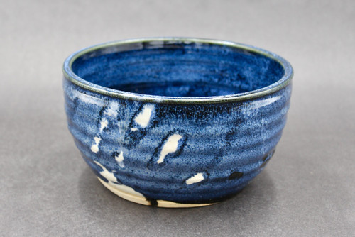 Dark Nuka Cobalt Serving Bowl (medium-sized), Roughly 7.5" wide by 4" tall, SK0405