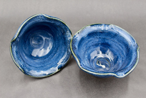 Pair Dessert Bowls, Dark Nuka Cobalt, Stackable, roughly 8oz. sizes (SK000468)
