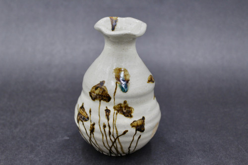 Small Collaborative Vase, Glazed by Sienna, Roughly 5.25" tall by 3.5" wide (SK000499)