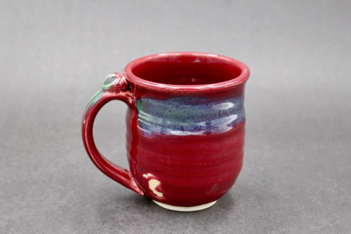Ruby Red Mug with Copper, roughly 10-12oz. size (SK0574)