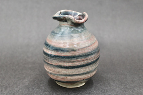 Brushed Bud Vase, roughly 4.5 in. tall by 3.5 in. wide (SK0579)