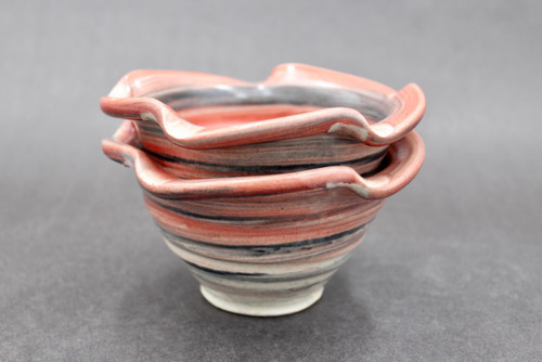 Pair of Brushed Bowls, Smaller Dessert Sizes, roughly 8oz. (SK0584)