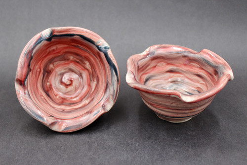 Pair of Brushed Bowls, Smaller Dessert Sizes, roughly 8oz. (SK0586)