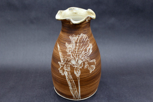Large Collaborative Flower Vase, Roughly 9.5" tall and 5" wide (SK0623)