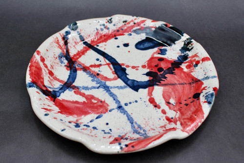 Dinner Plate, Splashy Experimental Style, roughly 8" wide (SK0653)