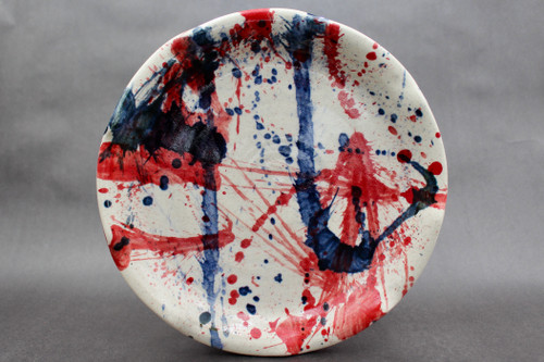 Dinner Plate, Splashy Experimental Style, roughly 8" wide (SK0654)