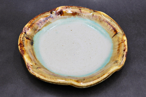Salad Plate, Nuka Iron w/Copper Green, roughly 8" wide (SK0661)