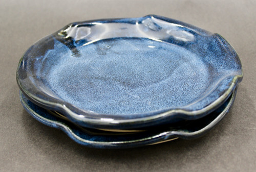 Pair of Salad Plates, Dark Nuka Cobalt, 8" diameter, (SK0667)