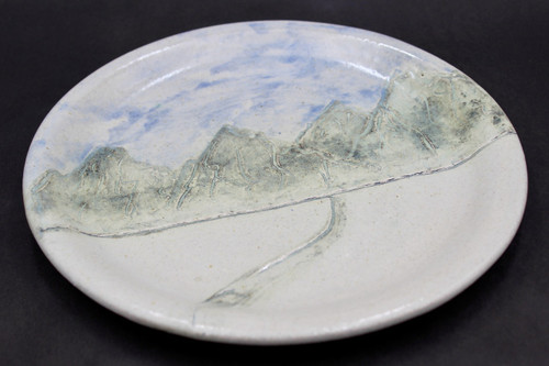 Mountain Dinner Plate, Nuka with Glaze Washes, 10.5" diameter, (SK0670)
