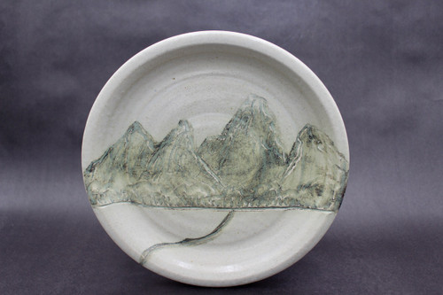 Mountain Dinner Plate, Nuka with Glaze Washes, 10.5" diameter, (SK0672)