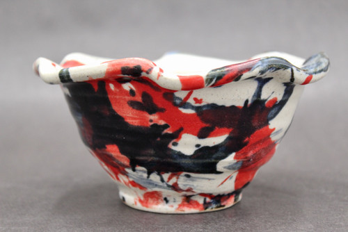 Splashy Red Bowl, roughly 16oz size, (SK0794)