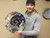 Cosmic Wall Platter SK2286, Porcelain and Cobalt, Iron, 24 Karat gold and wood ashes, roughly 15" diameter by 3" thick, approx 10 pounds.