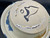 Wall Platter w/24 karat gold and 99.99% silver crack repair, White Stoneware, Roughly 16.5" wide by 3.5" deep (SK7377)