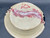 Wall Platter w/24 karat gold and 99.99% silver crack repair, White Stoneware, Roughly 14.5" wide by 2.5" deep (SK7381)
