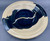 Wall Platter w/24 karat gold and 99.99% silver crack repair, White Stoneware, Roughly 14.5" wide by 2.5" deep (SK7381)