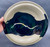 Wall Platter w/24 karat gold and 99.99% silver crack repair, White Stoneware, Roughly 14.5" wide by 2.5" deep (SK7381)