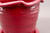 Ruby Red Planter w/Tray, Roughly 6" wide by 6" tall (SK8505)