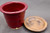 Ruby Red Planter w/Tray, Roughly 6.5" wide by 6" tall (SK8508)