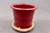 Ruby Red Planter w/Tray, Roughly 6.5" wide by 6" tall (SK8508)