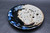 Moon Salad Plate, Glossy Black w/Nuka Blue, roughly 8.25" Diameter, 100% Food-Safe (SK000490)