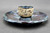 Chip & Dip Platter, Moon Bowl w/Green Galaxy Platter attached, roughly 11.5" and 1.5" tall platter,  with 3.5"wide and 3" tall bowl (SK000510)