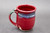 Ruby Red Mug with Copper, roughly 10-12oz. size (SK0575)