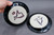 Pair of Moon Salad Plates, Glossy Black, roughly 8.25" Diameter, 100% Food-Safe (SK0587)