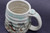 Small Mountain Mug w/Copper Green Accents Inspired by Northern Lights, roughly 11-12 oz. size (SK0612)