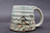 Small Mountain Mug w/Copper Green Accents Inspired by Northern Lights, roughly 11-12 oz. size (SK0612)