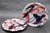 Pair Dinner Plates, Splashy Experimental Style, roughly 10.5" wide (SK0655)