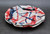 Pair Dinner Plates, Splashy Experimental Style, roughly 10.5" wide (SK0656)