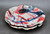 Pair Dinner Plates, Splashy Experimental Style, roughly 10.5" wide (SK0656)