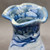 Flower Vase, Brushed Blue Pottery, roughly 7.5" tall by 4.5" wide (SK0706)