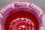 Double-Lip Bowl, Ruby Red w/Nuka Overlap, roughly 7.5" wide by 3.25" tall (SK0731)