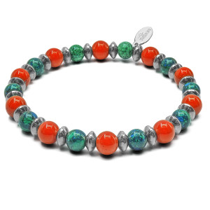 "Sixème Sens" - Azurite - Red Jasper