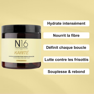 Masque Douceur Karité Cheveux Bouclés N16 Professionnel 500 ml